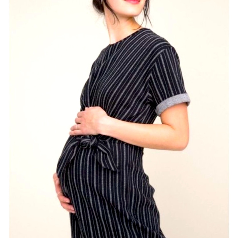 Hatch Maternity Striped Jumpsuit